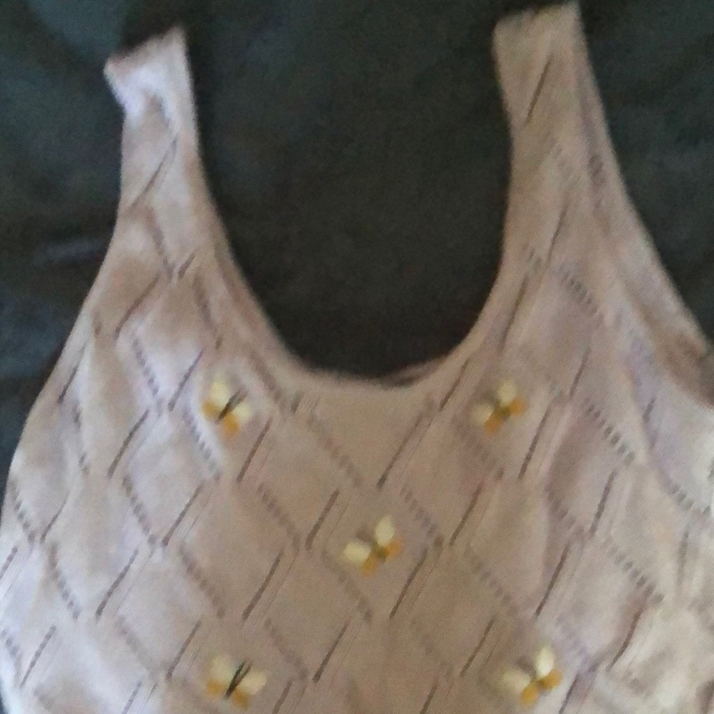 Extra large cropped  vintage sweater vest made with soft materials.